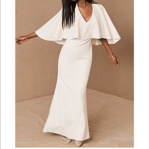 BHLDN Sachin & Babi White Avie Cape Dress NWT